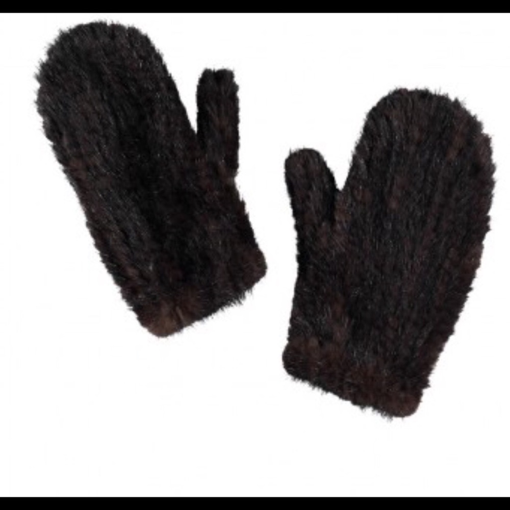 Dark Brown Mink Mittens